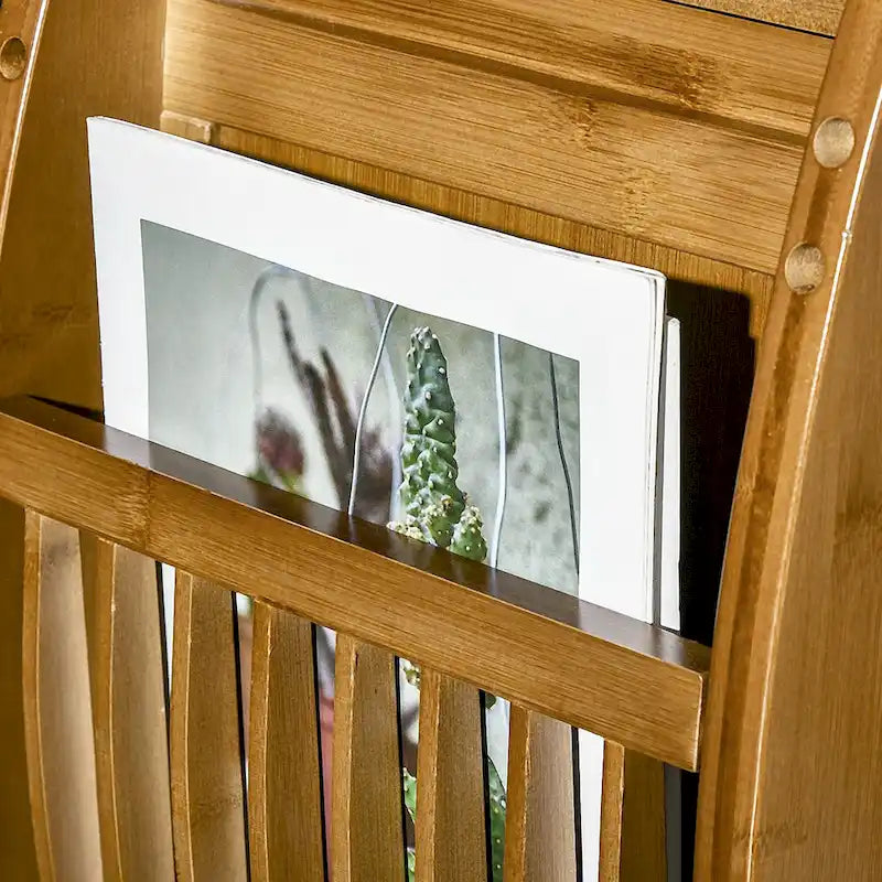 Shoe Bench with Storage Cabinets, Bamboo Entryway Bench with Seating Cushion, 3 Doors