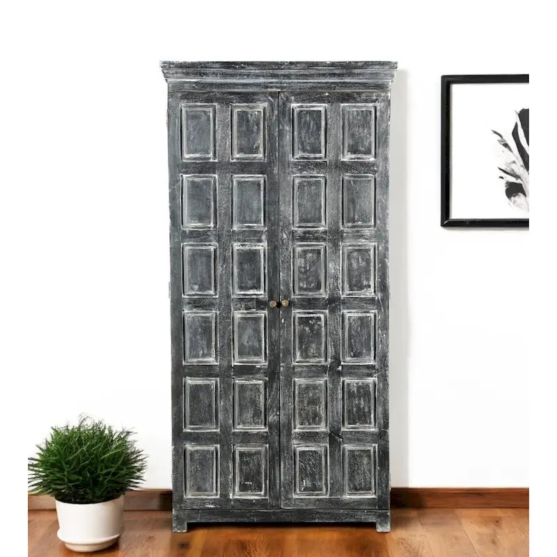 72" Vorratsschrank aus dunkelgrauem Massivholz - 36B x 72H x 18T