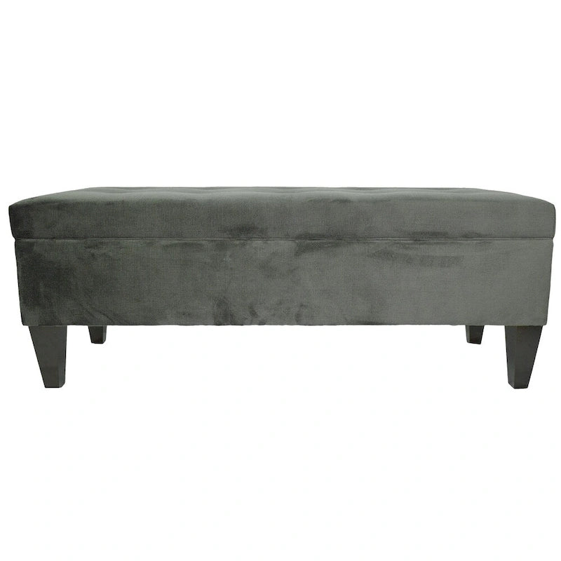 10-Button Tufted Long Storage Bench Ottoman
