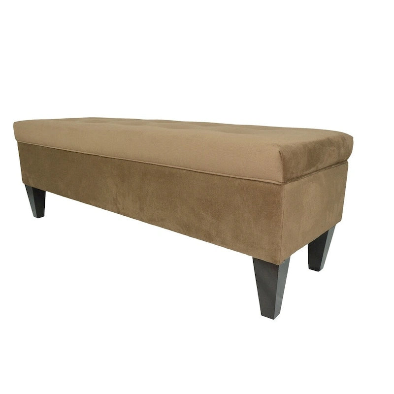 10-Button Tufted Long Storage Bench Ottoman