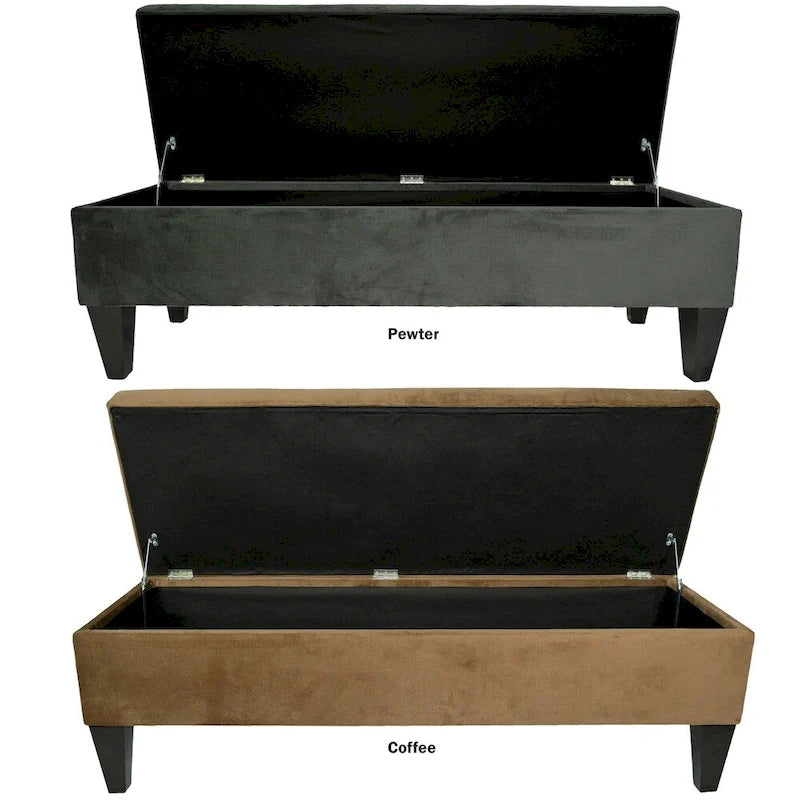 10-Button Tufted Long Storage Bench Ottoman