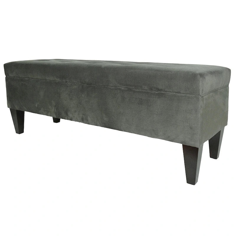 10-Button Tufted Long Storage Bench Ottoman