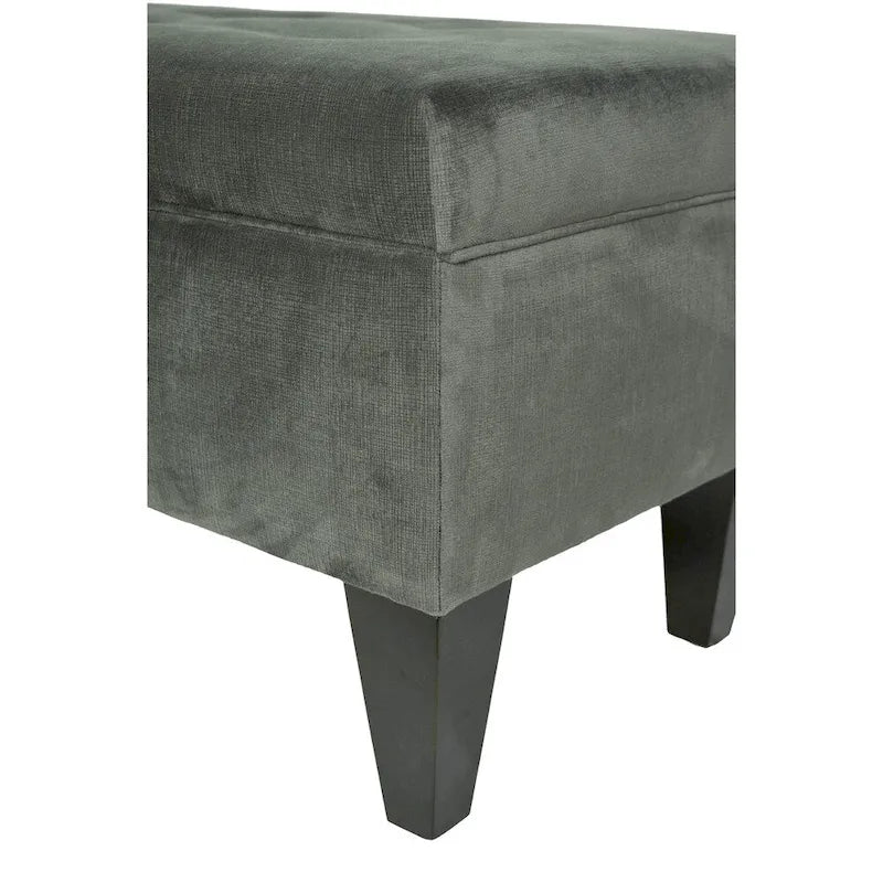10-Button Tufted Long Storage Bench Ottoman
