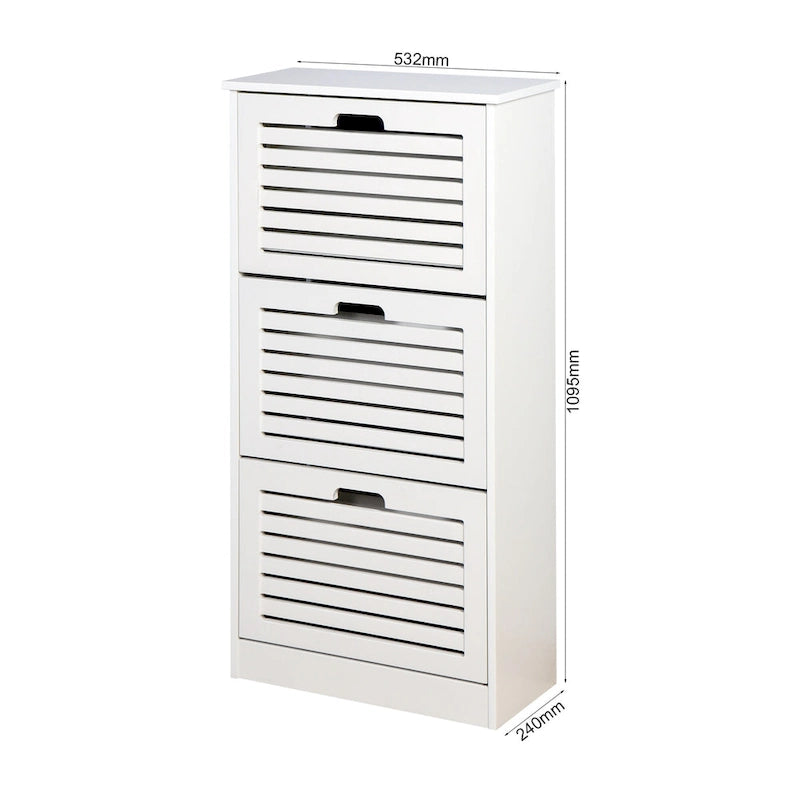 Holzschuhschrank für den Flur, weißer Schuhschrank