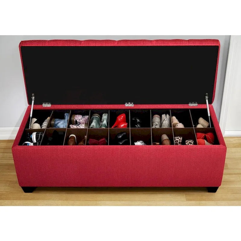 Shoe Storage Bench with Hidden Compartments
