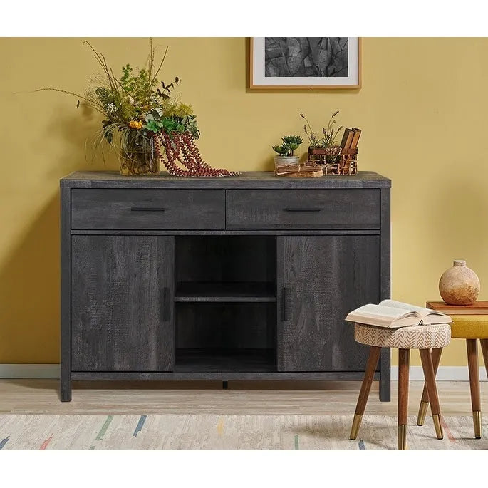 47W Sideboard Storage Cabinet with Two Cabinets, Two Drawers, Two Open Shelves