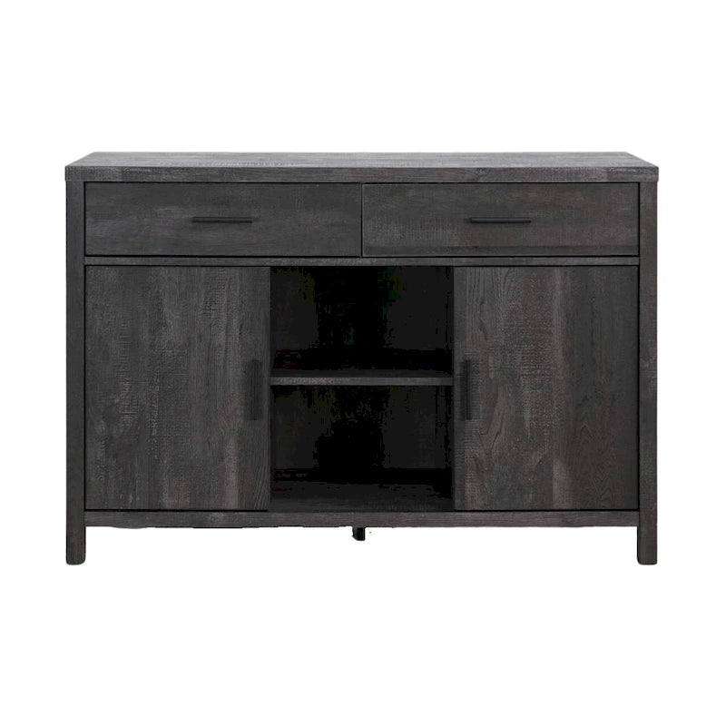 47W Sideboard Storage Cabinet with Two Cabinets, Two Drawers, Two Open Shelves