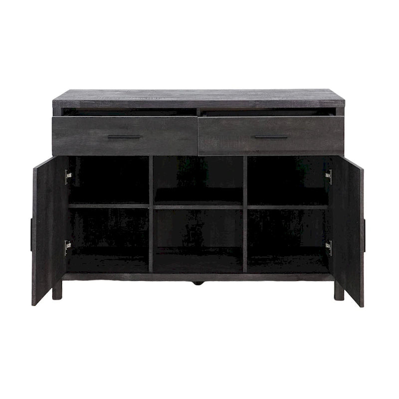 47W Sideboard Storage Cabinet with Two Cabinets, Two Drawers, Two Open Shelves
