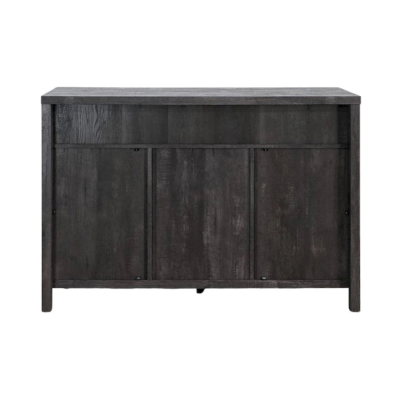 Sideboard-Aufbewahrungsschrank, 120 cm breit, mit zwei Schränken, zwei Schubladen, zwei offenen Regalfächern