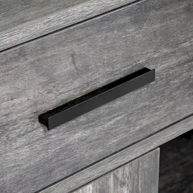 Sideboard-Aufbewahrungsschrank, 120 cm breit, mit zwei Schränken, zwei Schubladen, zwei offenen Regalfächern
