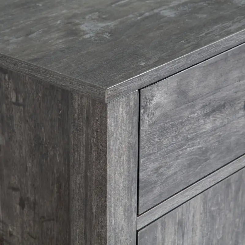 Sideboard-Aufbewahrungsschrank, 120 cm breit, mit zwei Schränken, zwei Schubladen, zwei offenen Regalfächern