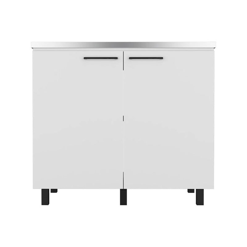 39" Double Door Utility Sink with Cabinet - Stainless Steel