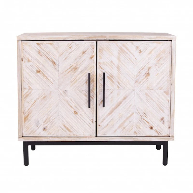 Modern Farmhouse Rustic Natural Accent Storage Cabinet
