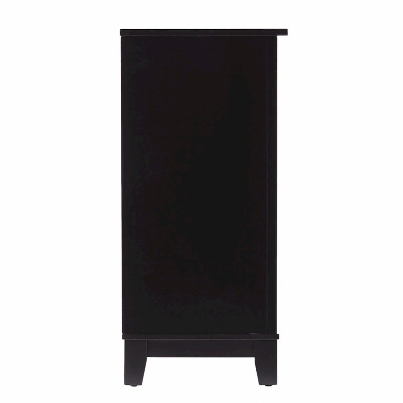 50" schwarzes Massivholz-Sideboard mit zwei Schubladen