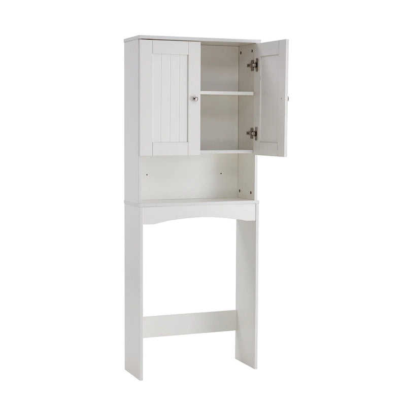 Weißer Badezimmerschrank über der Toilette für zu Hause – 60B x 23T x 157H cm