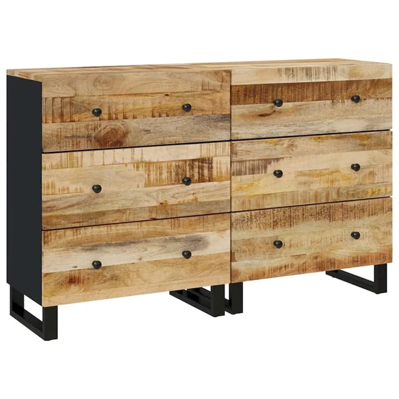 Industrial Wood Cabinet Storage Accent Sideboard Console with Drawers