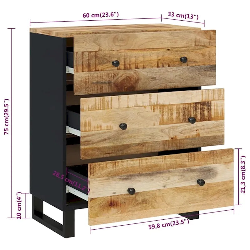 Industrieller Holzschrank, Aufbewahrung, Akzent, Sideboard, Konsole mit Schubladen