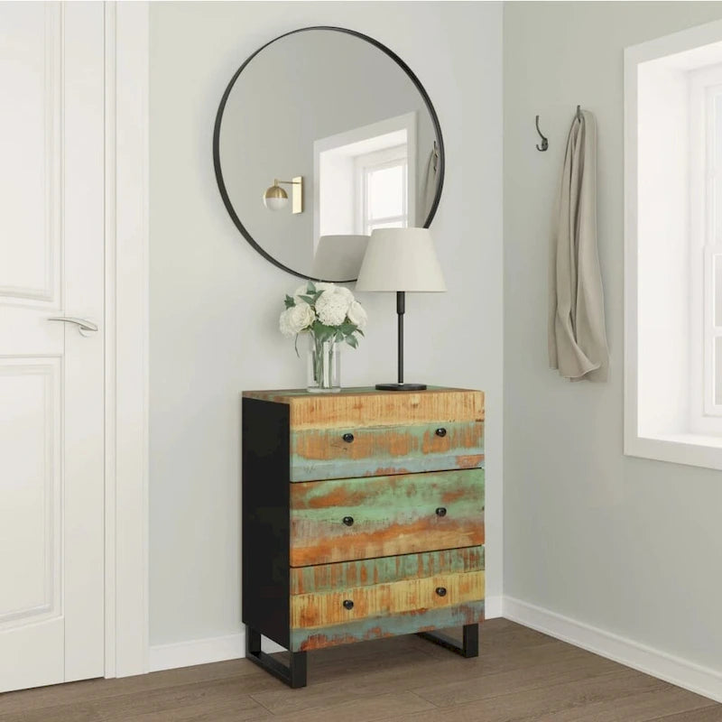 Industrieller Holzschrank, Aufbewahrung, Akzent, Sideboard, Konsole mit Schubladen