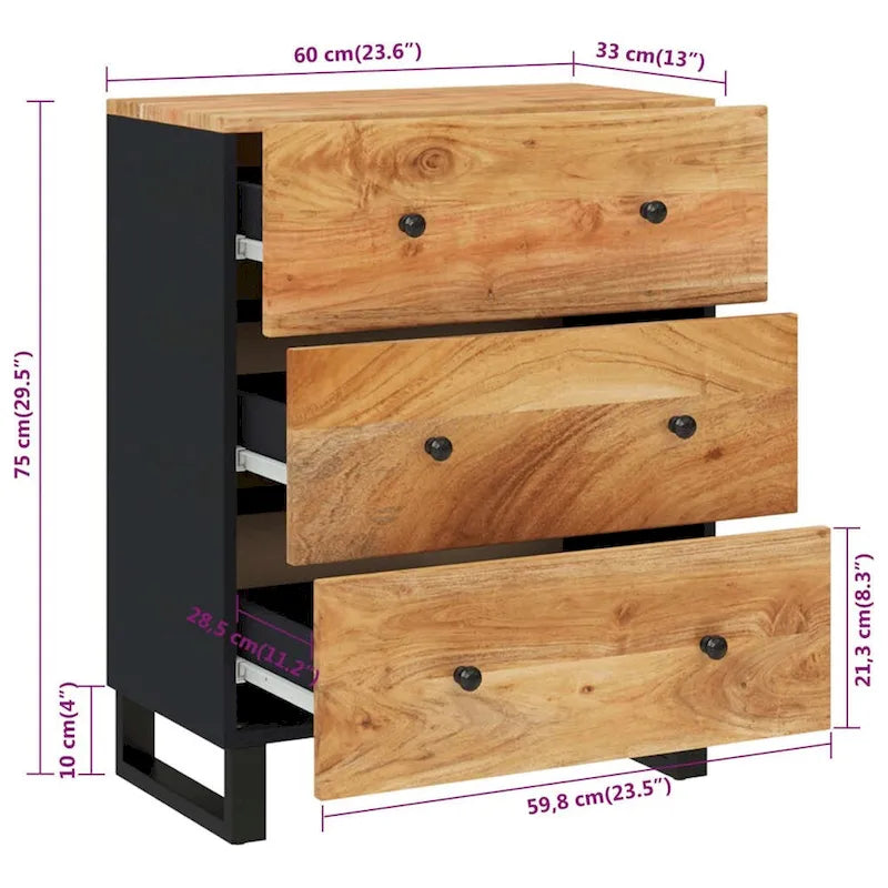 Industrieller Holzschrank, Aufbewahrung, Akzent, Sideboard, Konsole mit Schubladen