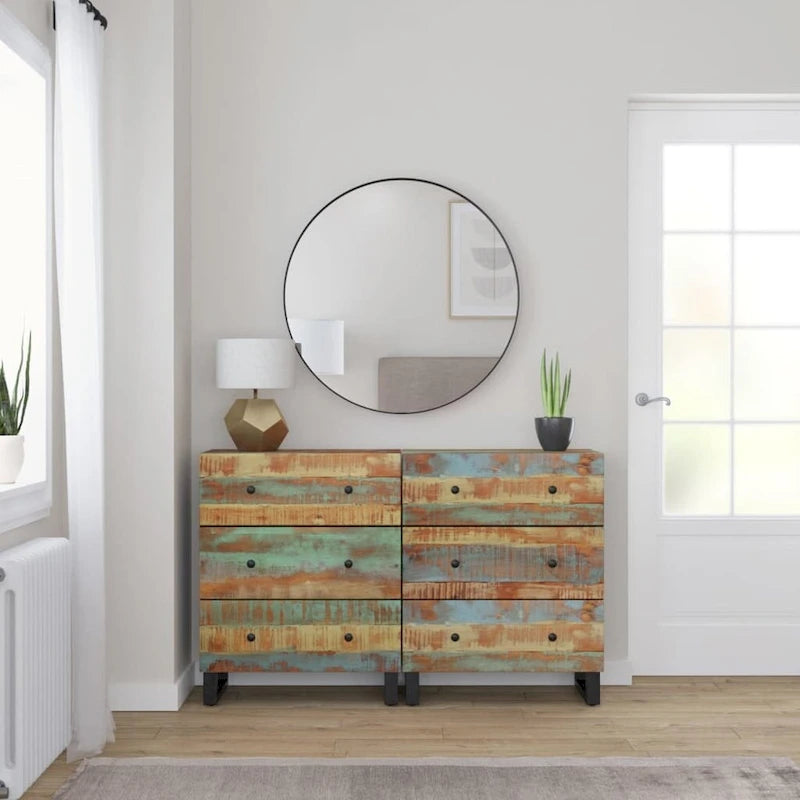 Industrieller Holzschrank, Aufbewahrung, Akzent, Sideboard, Konsole mit Schubladen