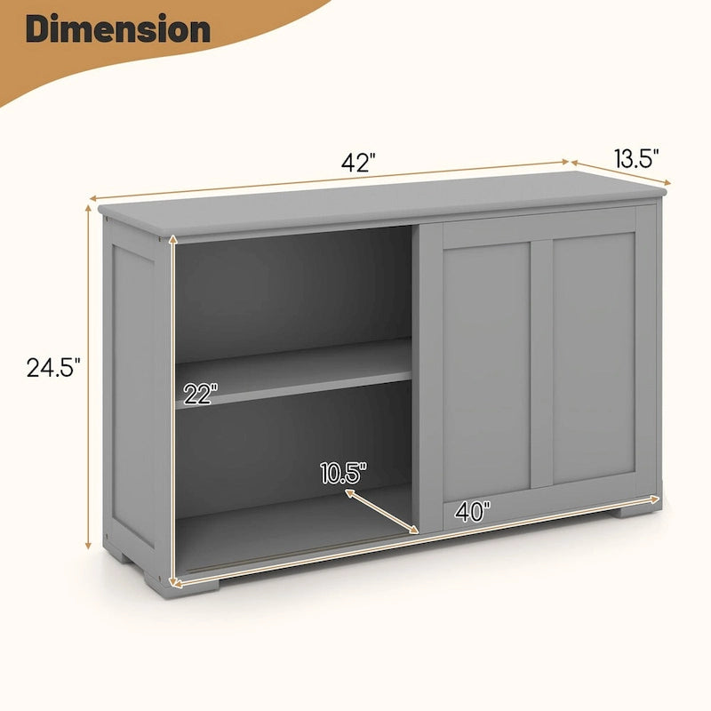 Antikes stapelbares Küchen-Sideboard mit höhenverstellbarem Regal – 42 x 13 x 23,5 (L x B x H)