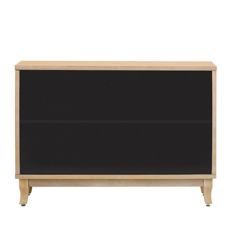 Sideboard mit Glastüren, verspiegelter Anrichtenschrank mit 3 Türen