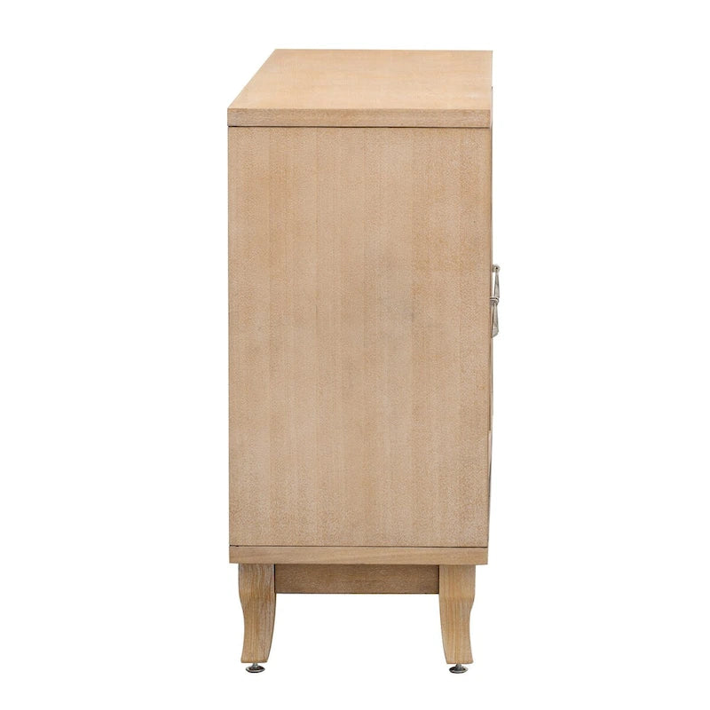 Sideboard mit Glastüren, verspiegelter Anrichtenschrank mit 3 Türen