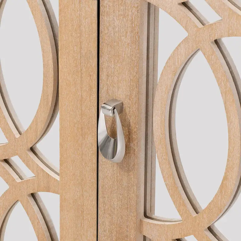 Sideboard mit Glastüren, verspiegelter Anrichtenschrank mit 3 Türen