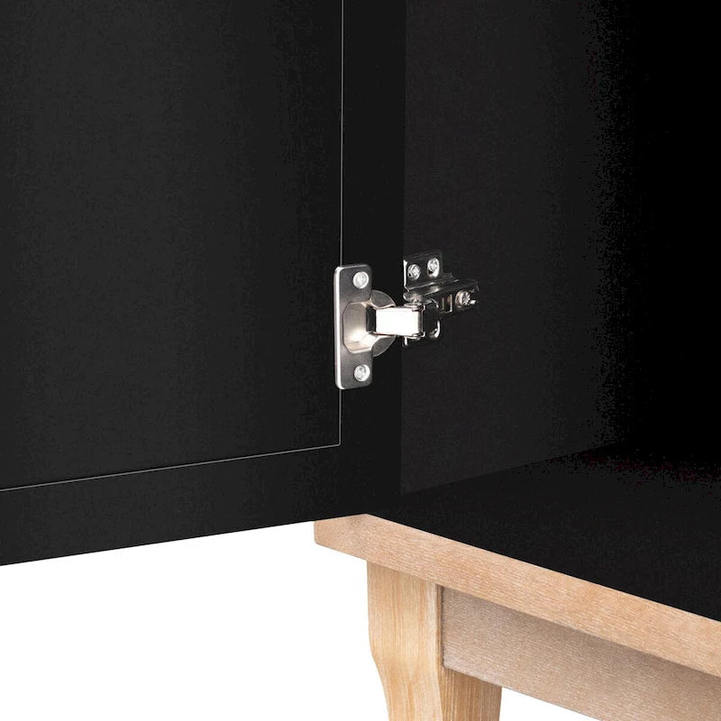 Sideboard mit Glastüren, verspiegelter Anrichtenschrank mit 3 Türen