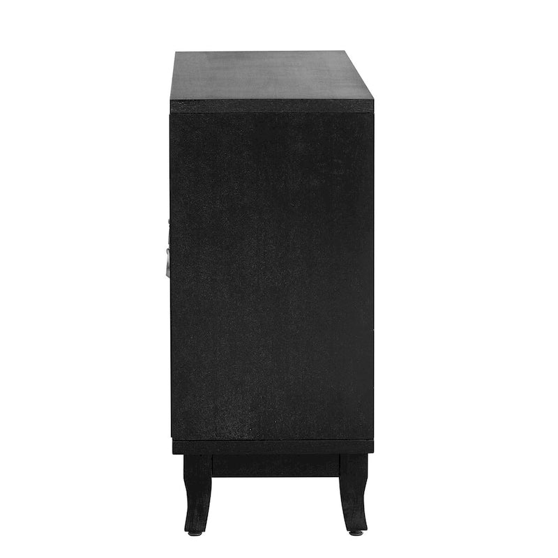 Sideboard mit Glastüren, verspiegelter Anrichtenschrank mit 3 Türen