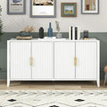 Akzent-Sideboard Holzschrank mit Metallgriffen