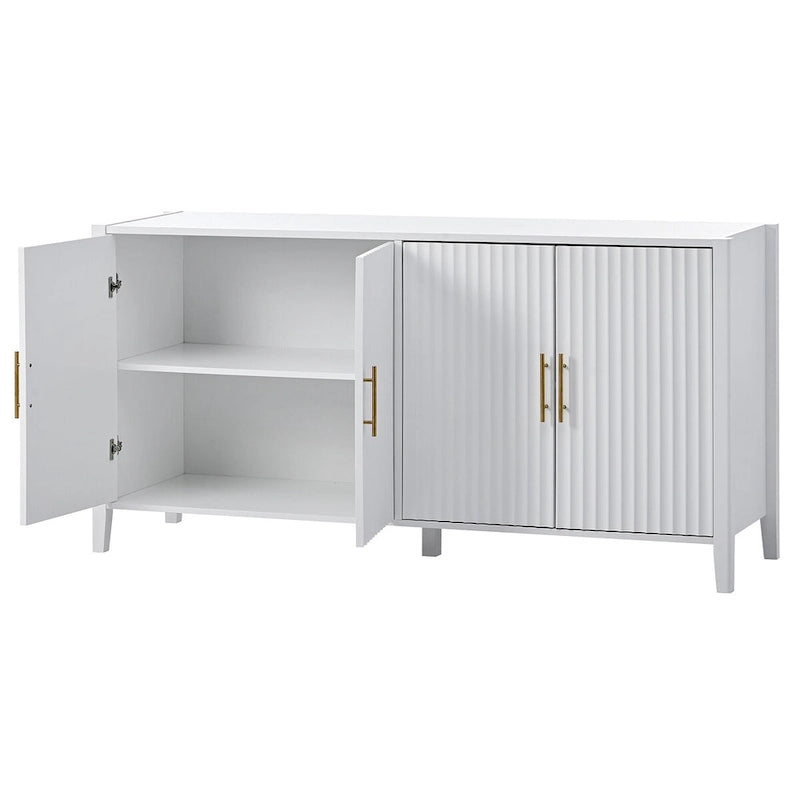 Akzent-Sideboard Holzschrank mit Metallgriffen