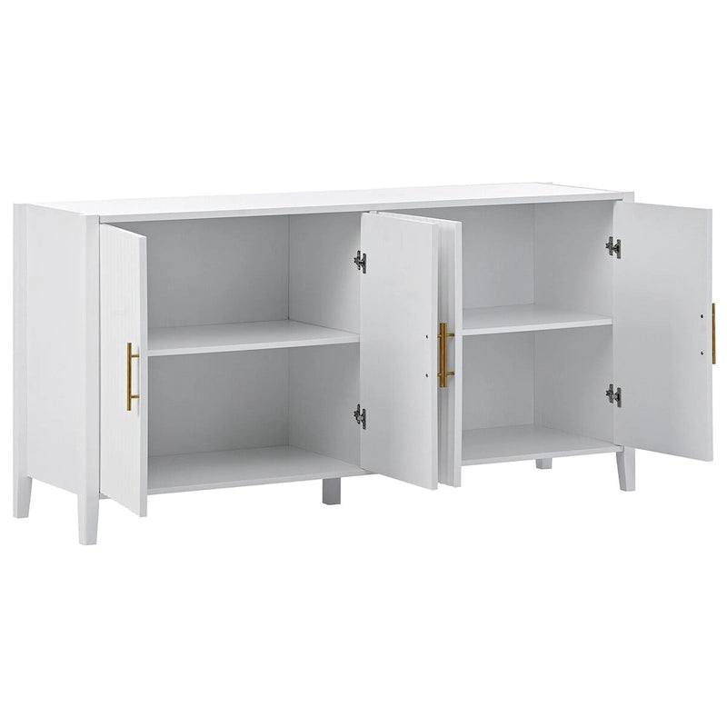 Akzent-Sideboard Holzschrank mit Metallgriffen
