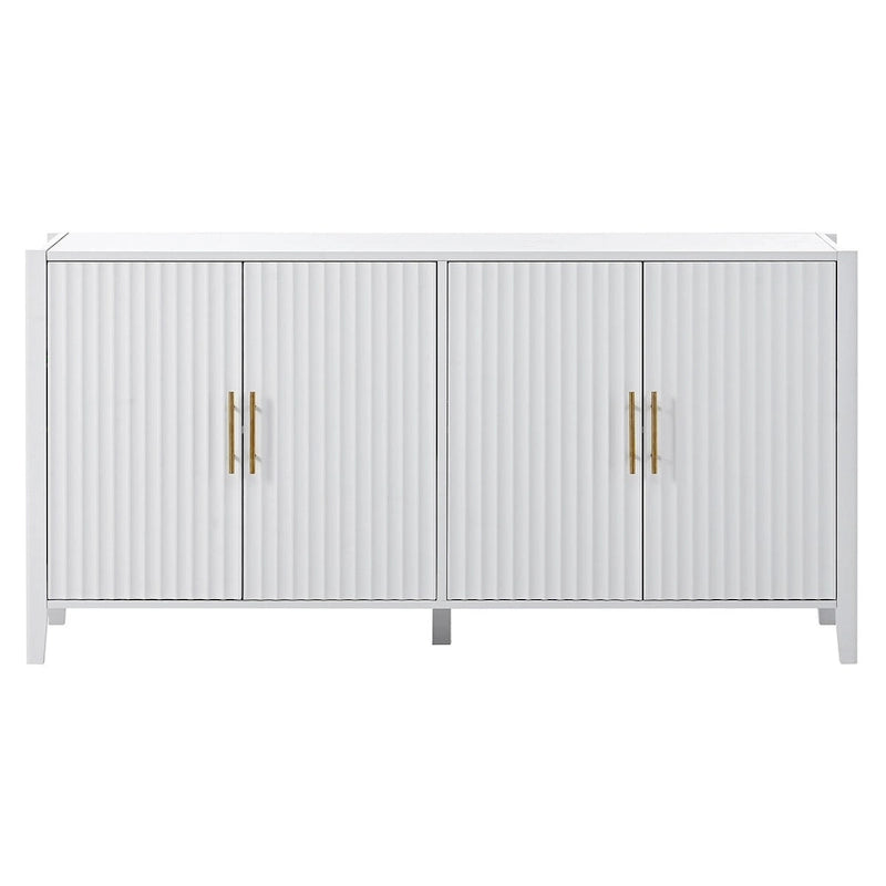 Akzent-Sideboard Holzschrank mit Metallgriffen