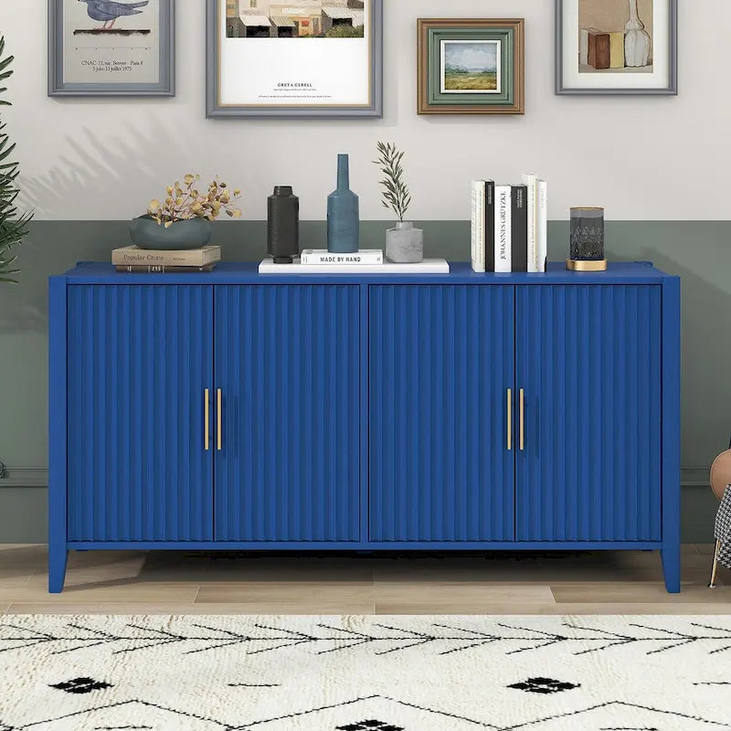 Akzent-Sideboard Holzschrank mit Metallgriffen