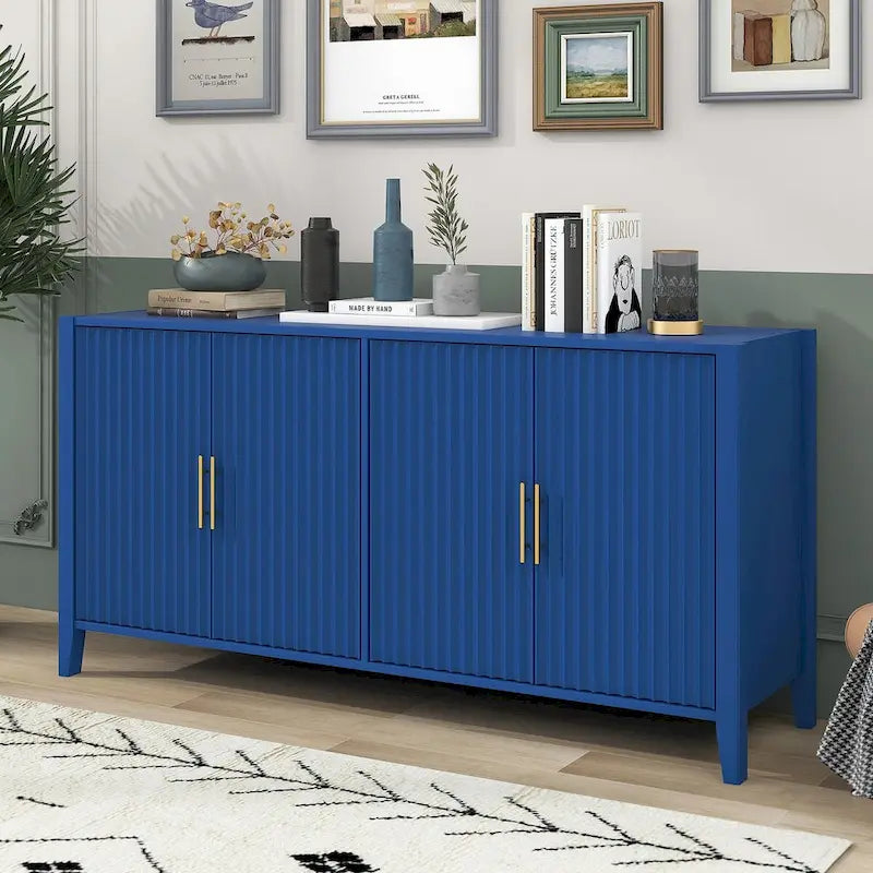 Akzent-Sideboard Holzschrank mit Metallgriffen