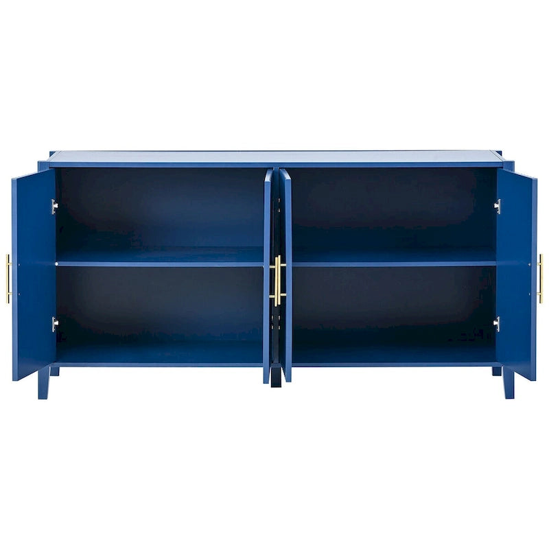 Akzent-Sideboard Holzschrank mit Metallgriffen