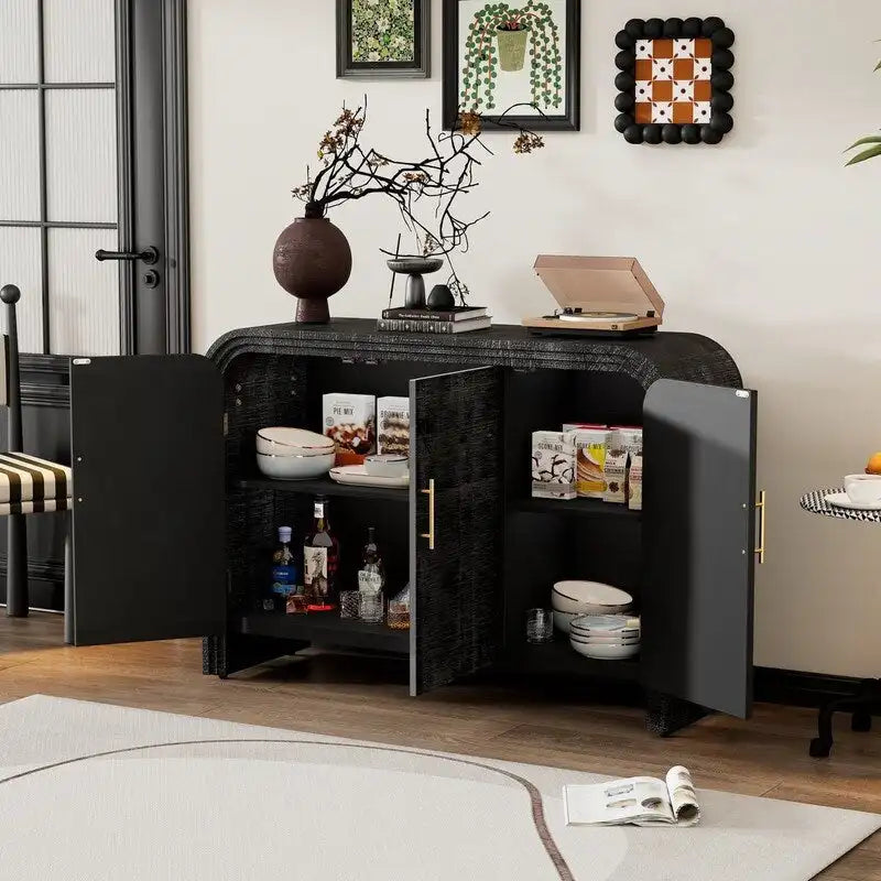 47.2W Sideboard mit goldenen Griffen und verstellbaren Einteilern - N/A