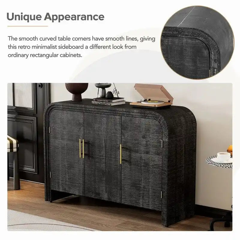 47.2W Sideboard mit goldenen Griffen und verstellbaren Einteilern - N/A
