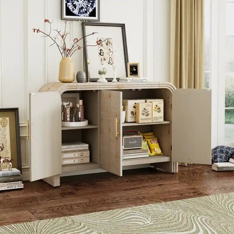 47.2W Sideboard mit goldenen Griffen und verstellbaren Einteilern - N/A