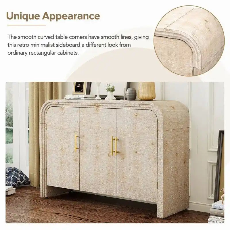 47.2W Sideboard mit goldenen Griffen und verstellbaren Einteilern - N/A