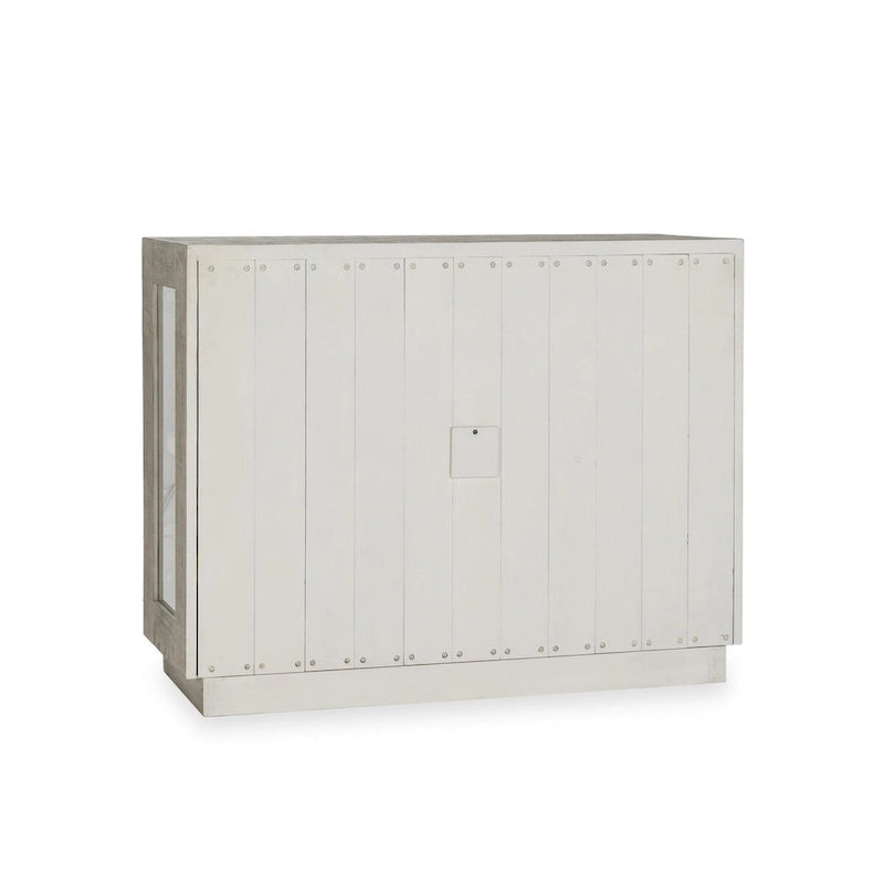 Zweitüriger Glas- und Eichenschrank