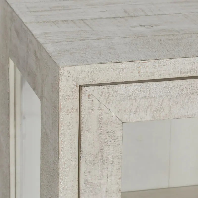 Zweitüriger Glas- und Eichenschrank