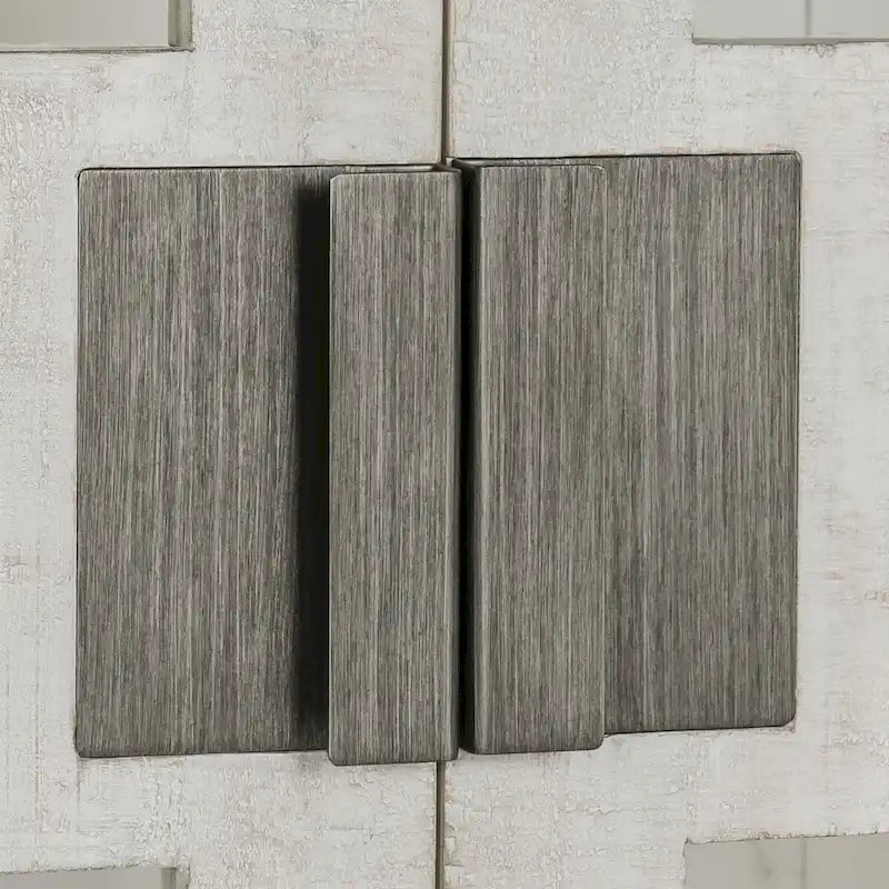Zweitüriger Glas- und Eichenschrank