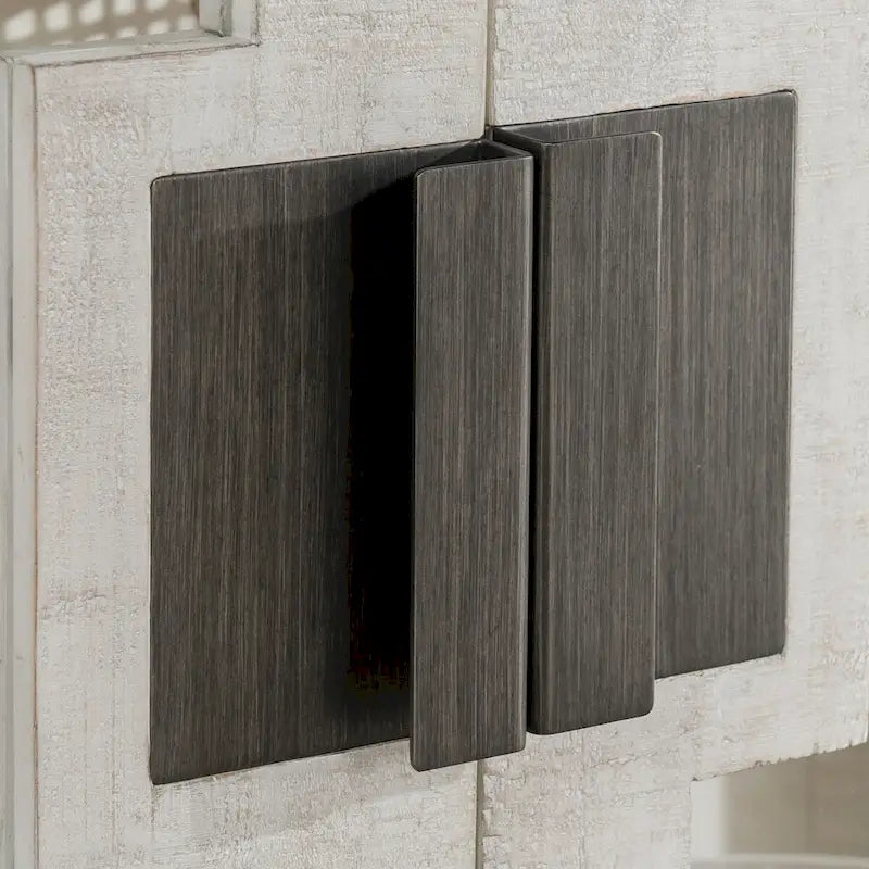 Zweitüriger Glas- und Eichenschrank