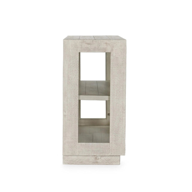 Zweitüriger Glas- und Eichenschrank