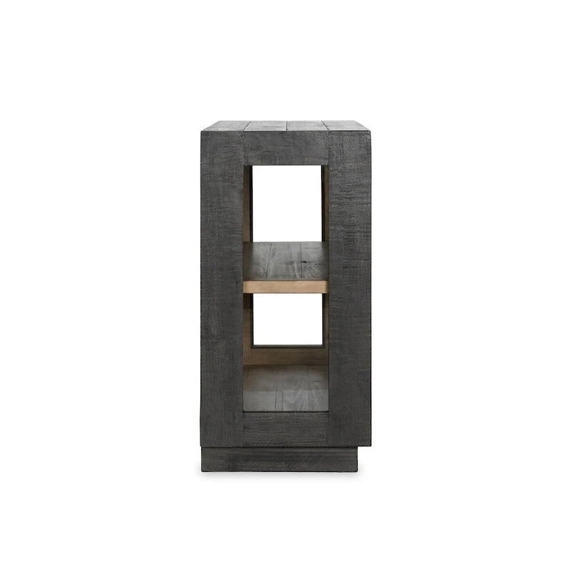 Zweitüriger Glas- und Eichenschrank