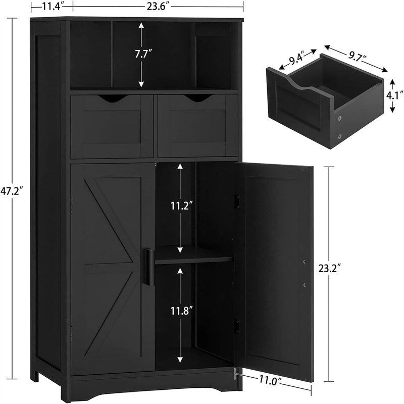 Bodenschrank mit 2 Türen, 2 Schubladen - 11.4T x 23.6B x 42.7H