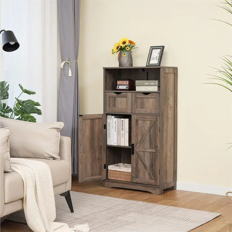 Bodenschrank mit 2 Türen, 2 Schubladen - 11.4T x 23.6B x 42.7H