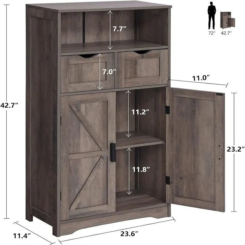 Bodenschrank mit 2 Türen, 2 Schubladen - 11.4T x 23.6B x 42.7H